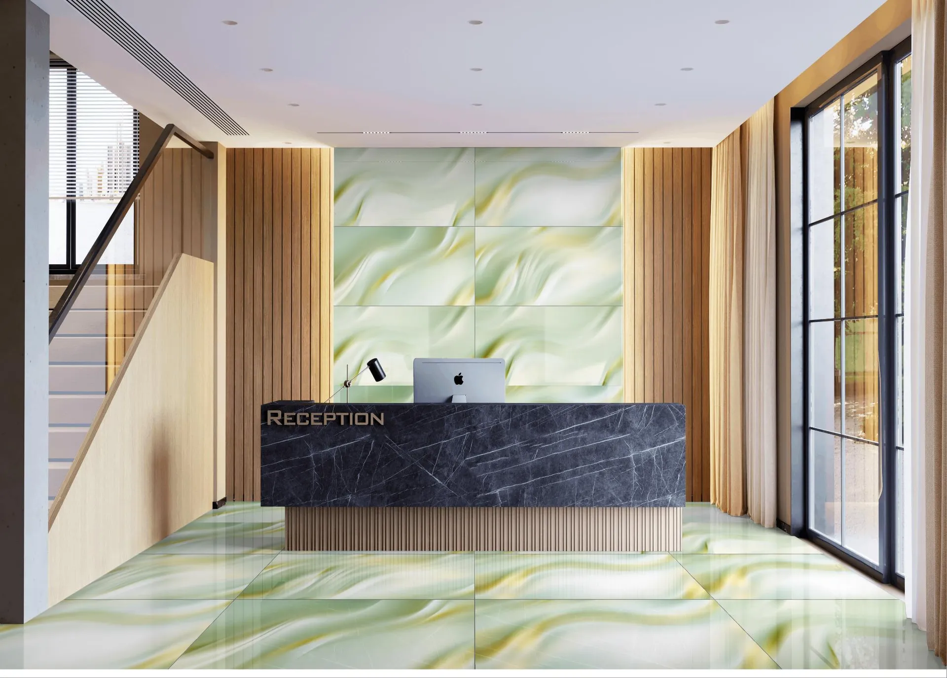 Itone Ceramic Golden Random Collection 600x1200mm tile installation